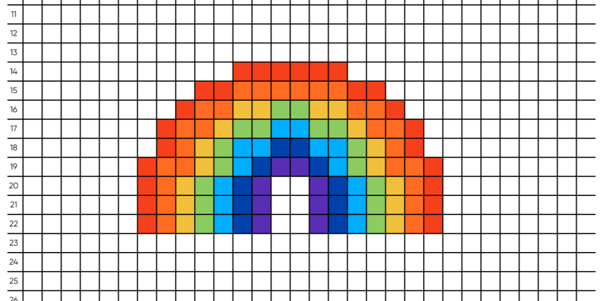 Pixel art Arc-en-ciel - Tilipix