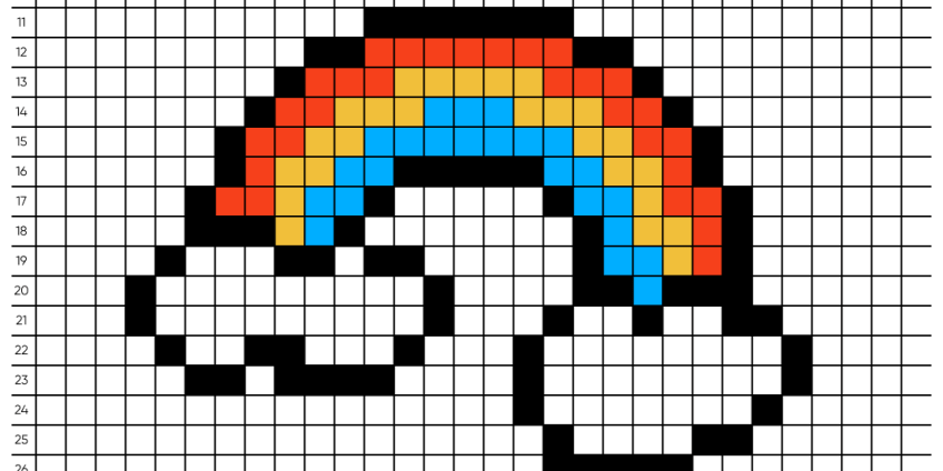 Pixel art Nuage arc-en-ciel - Tilipix