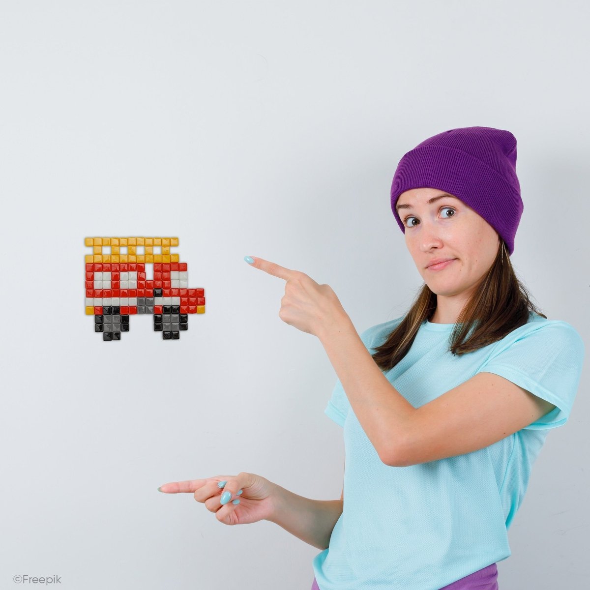 Kit mosaïque "Camille le camion de pompier" - Tilipix