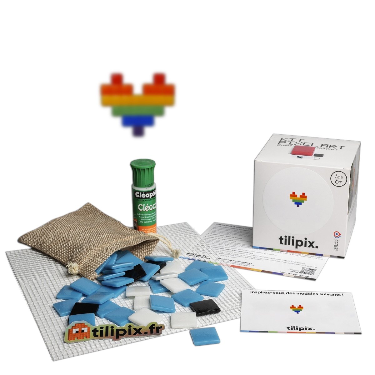 Kit mosaïque "Coeur arc - en - ciel" - Tilipix