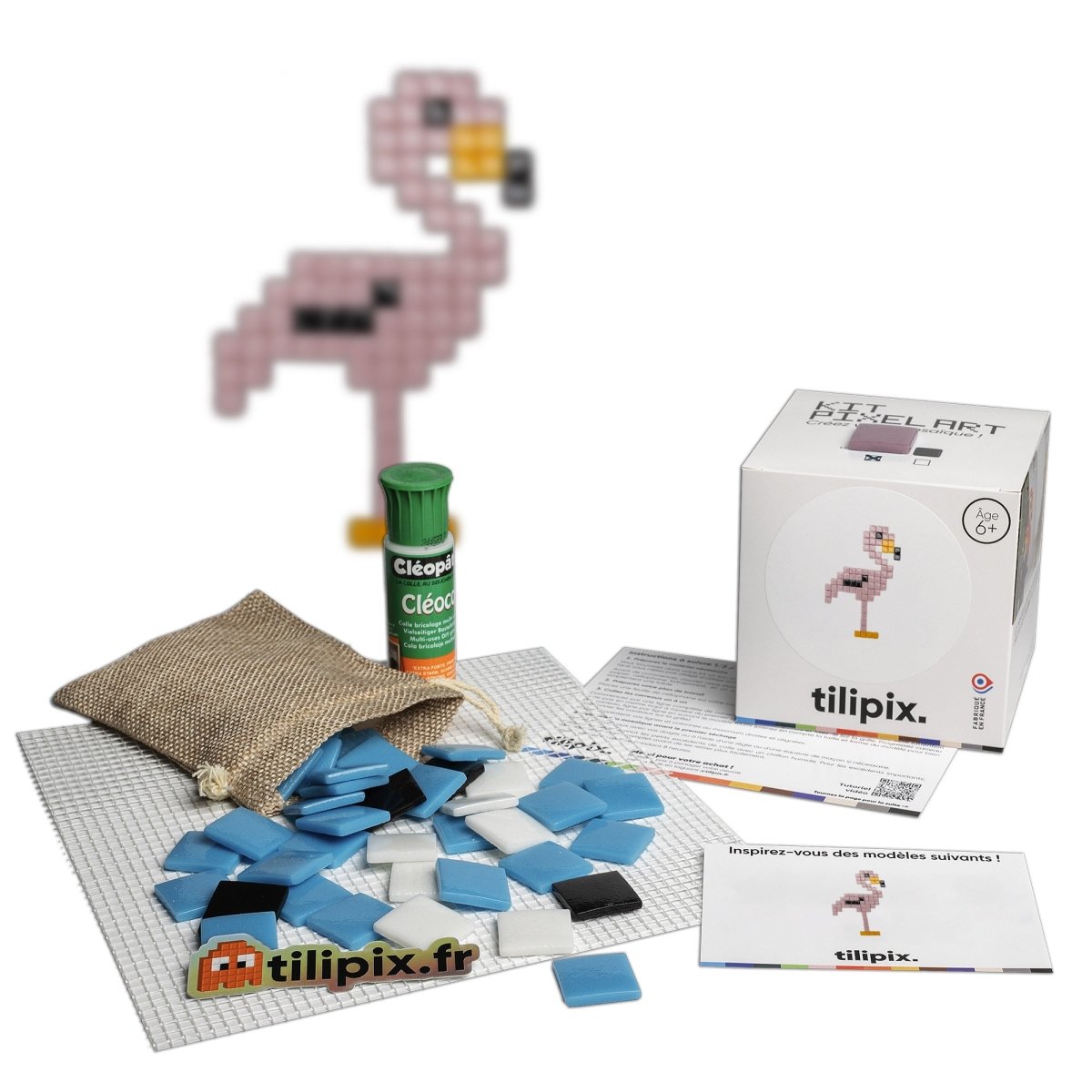 Kit mosaïque "Flore le flamant rose" - Tilipix