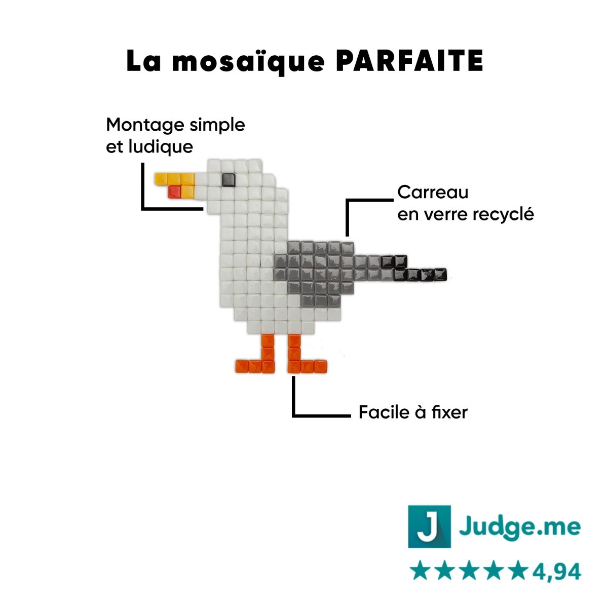 Kit mosaïque "Le gabian" - Tilipix