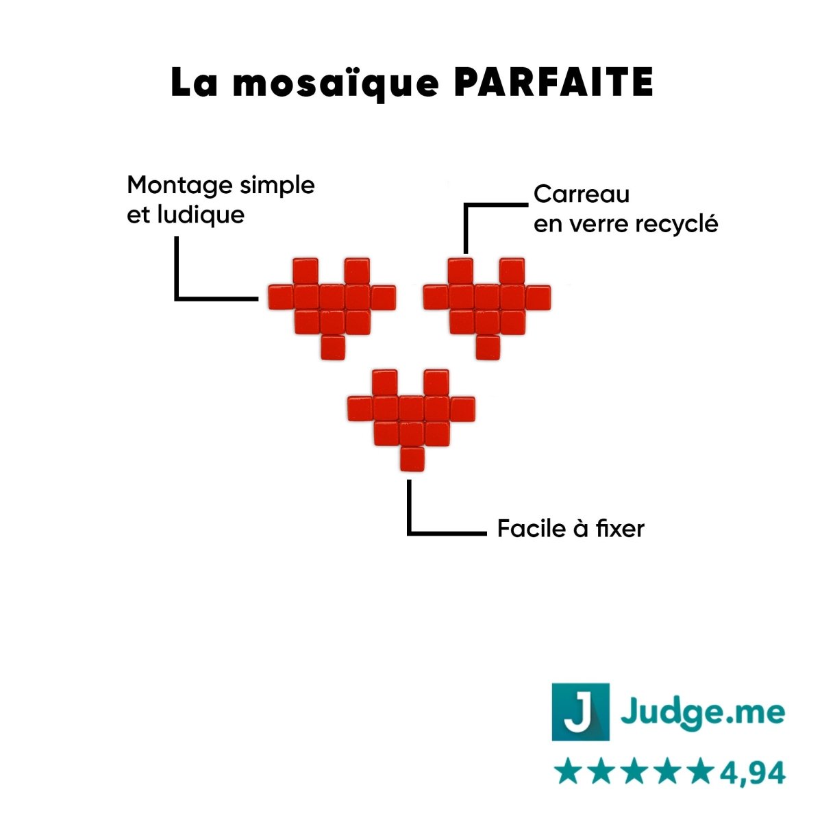 Kit mosaïque "Micro heart x3" - Tilipix