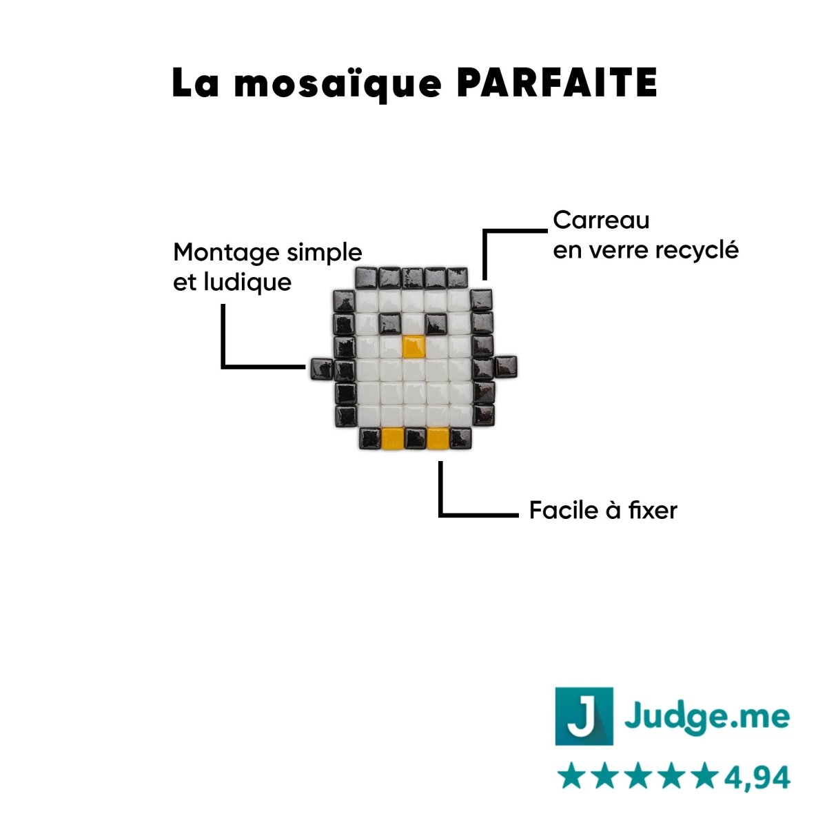 Kit mosaïque "Paul le pingouin" - Tilipix