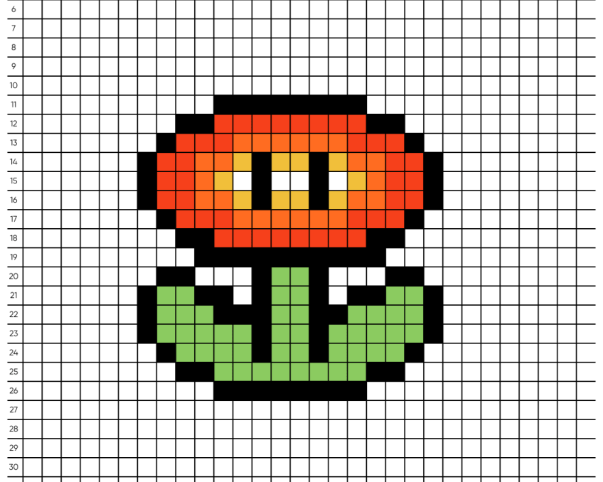 Pixel art Mario Fleur - Tilipix