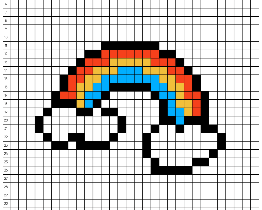 Pixel art Nuage arc-en-ciel - Tilipix