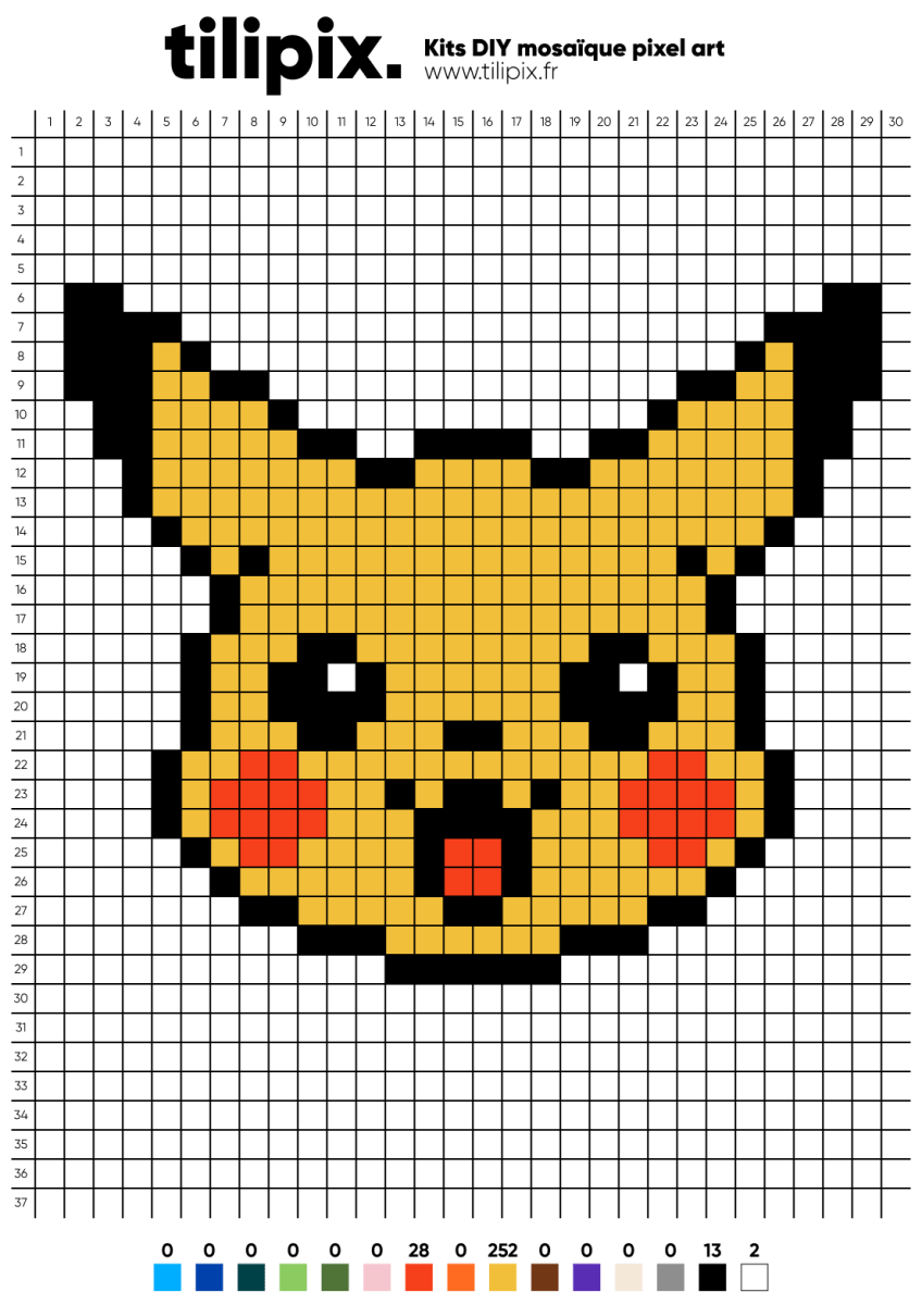Pixel art Pokemon Pikachu - Tilipix