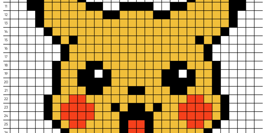Pixel art Pokemon Pikachu - Tilipix
