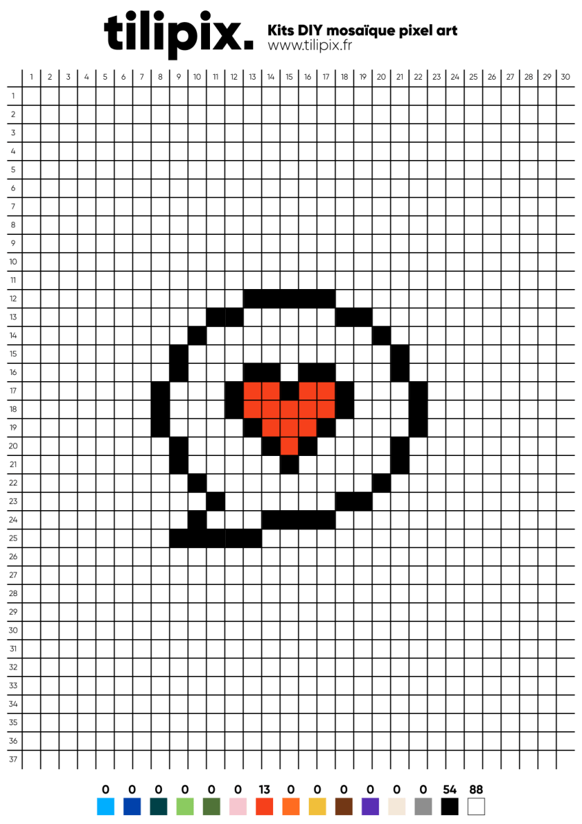 Pixel art Amour - Tilipix
