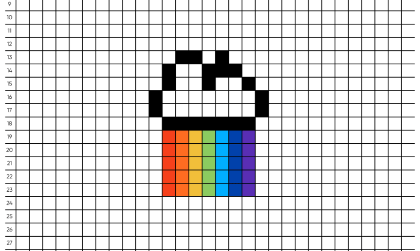 Pixel art arc-en-ciel facile - Tilipix