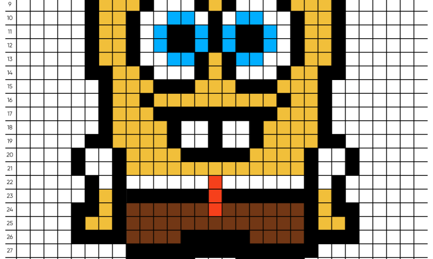Pixel art Bob l’éponge - Tilipix