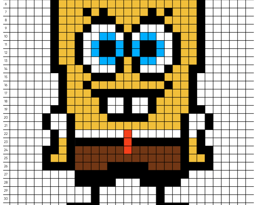 Pixel art Bob l’éponge - Tilipix