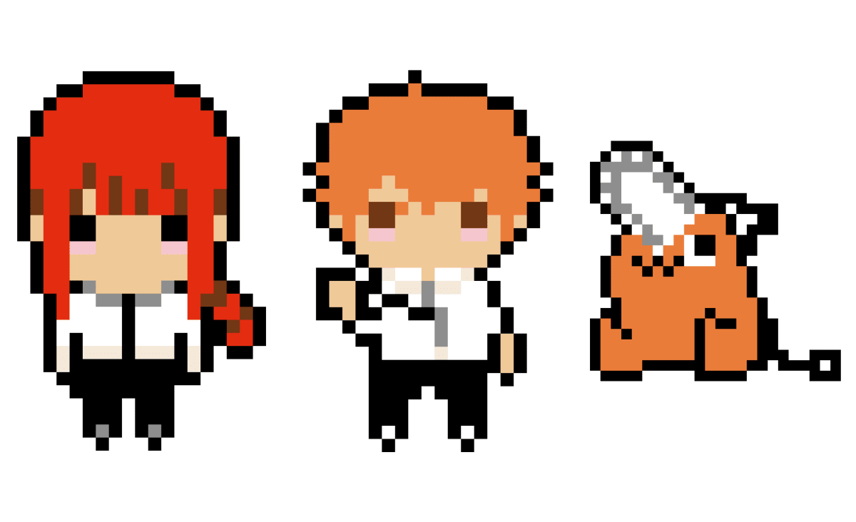Pixel Art Chainsaw Man : Denji, Makima, et Pochita à recréer - Tilipix