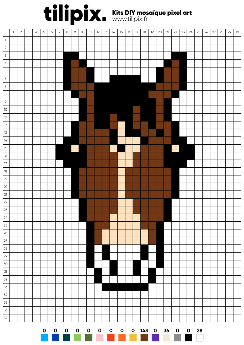 Pixel art Cheval - Tilipix