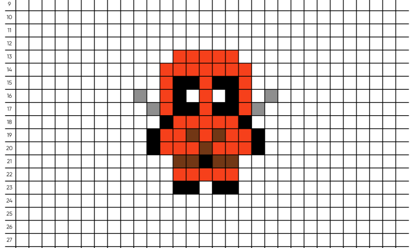 Pixel art Deadpool - Tilipix