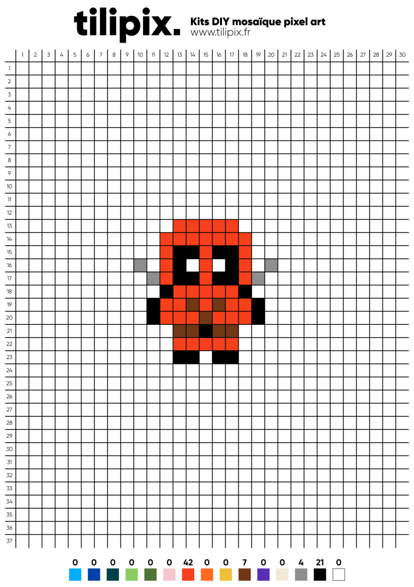 Pixel art Deadpool - Tilipix