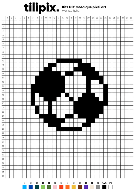 Pixel Art Foot • Modèle gratuit à imprimer – Tilipix