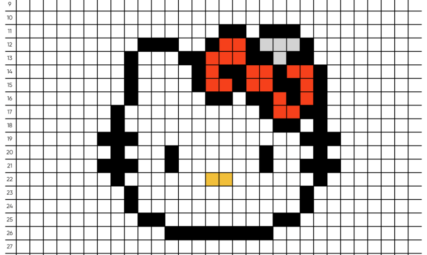 Pixel art Hello Kitty - Tilipix