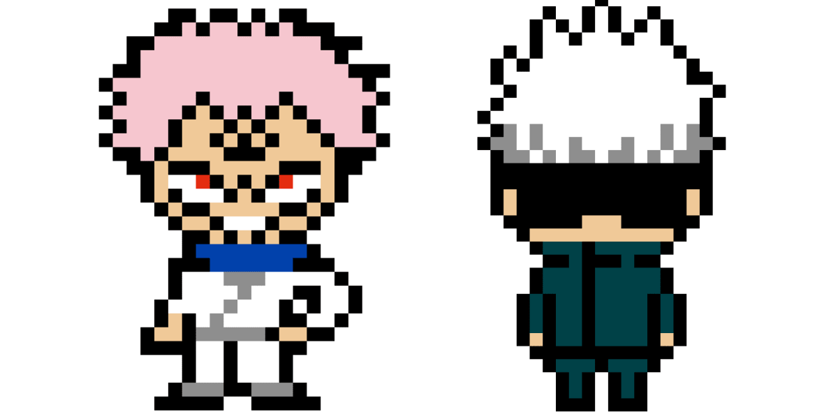 Pixel Art Jujutsu Kaisen : Gojo et Sukuna à recréer - Tilipix