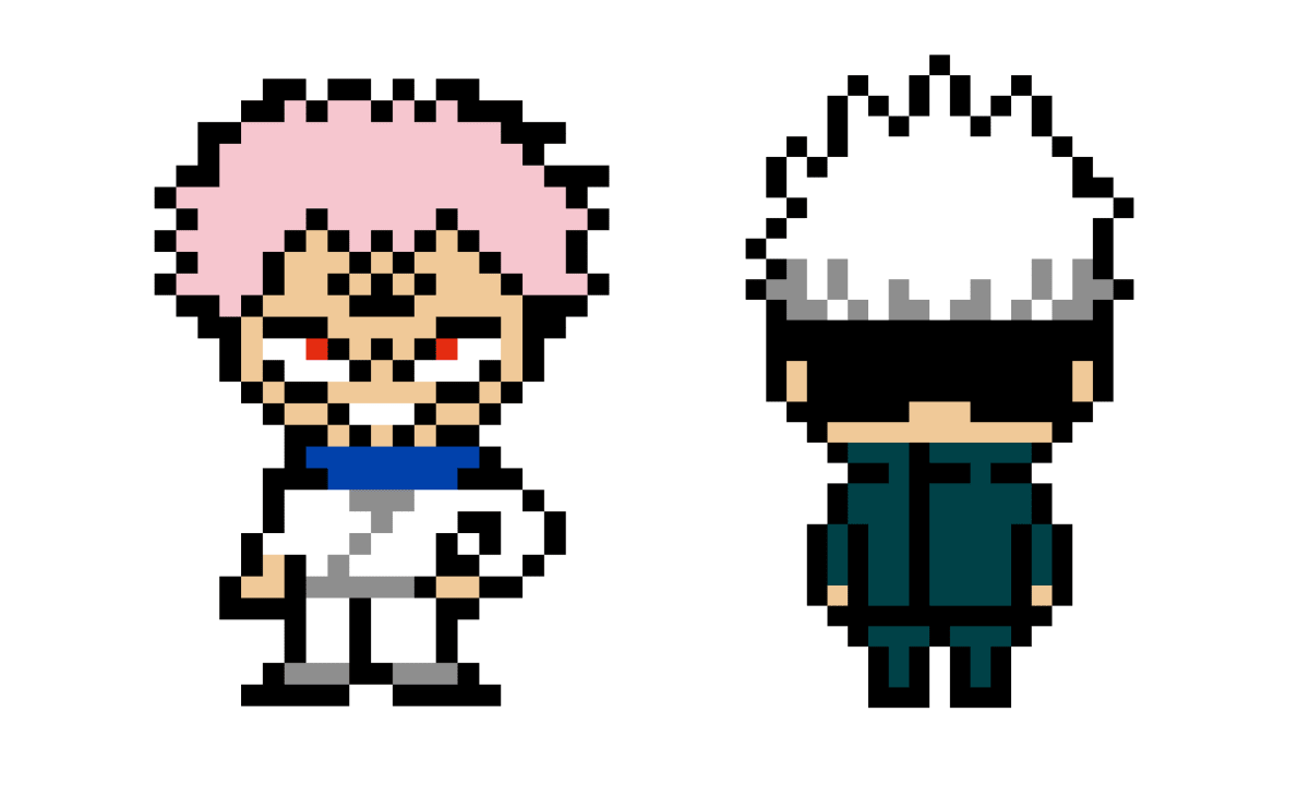 Pixel Art Jujutsu Kaisen : Gojo et Sukuna à recréer - Tilipix