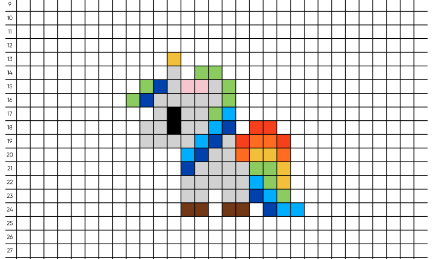 Pixel art Licorne - Tilipix