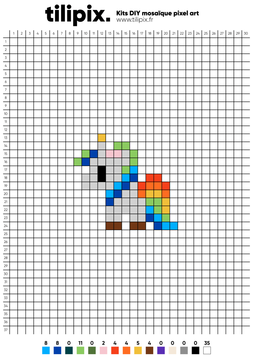 Pixel art Licorne - Tilipix