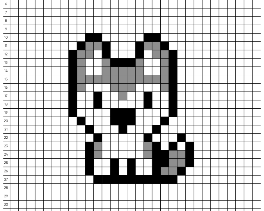 Pixel art Loup - Tilipix