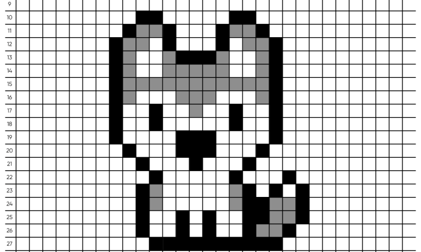 Pixel art Loup - Tilipix