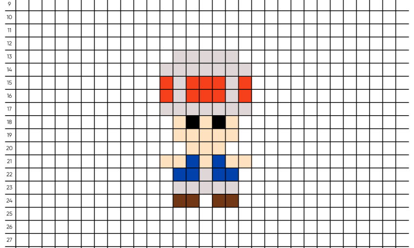Pixel art Mario Toad - Tilipix