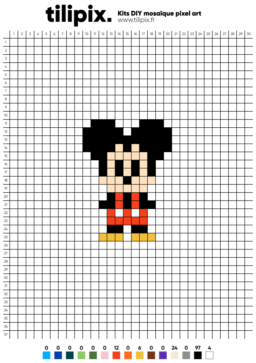 Pixel Art Mickey - Tilipix