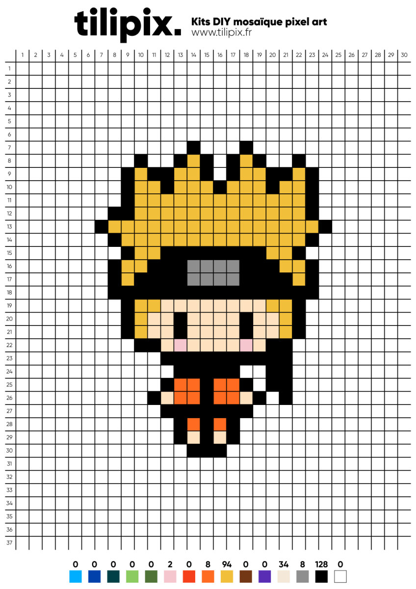 Pixel art Naruto - Tilipix