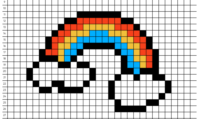 Pixel art Nuage arc-en-ciel - Tilipix