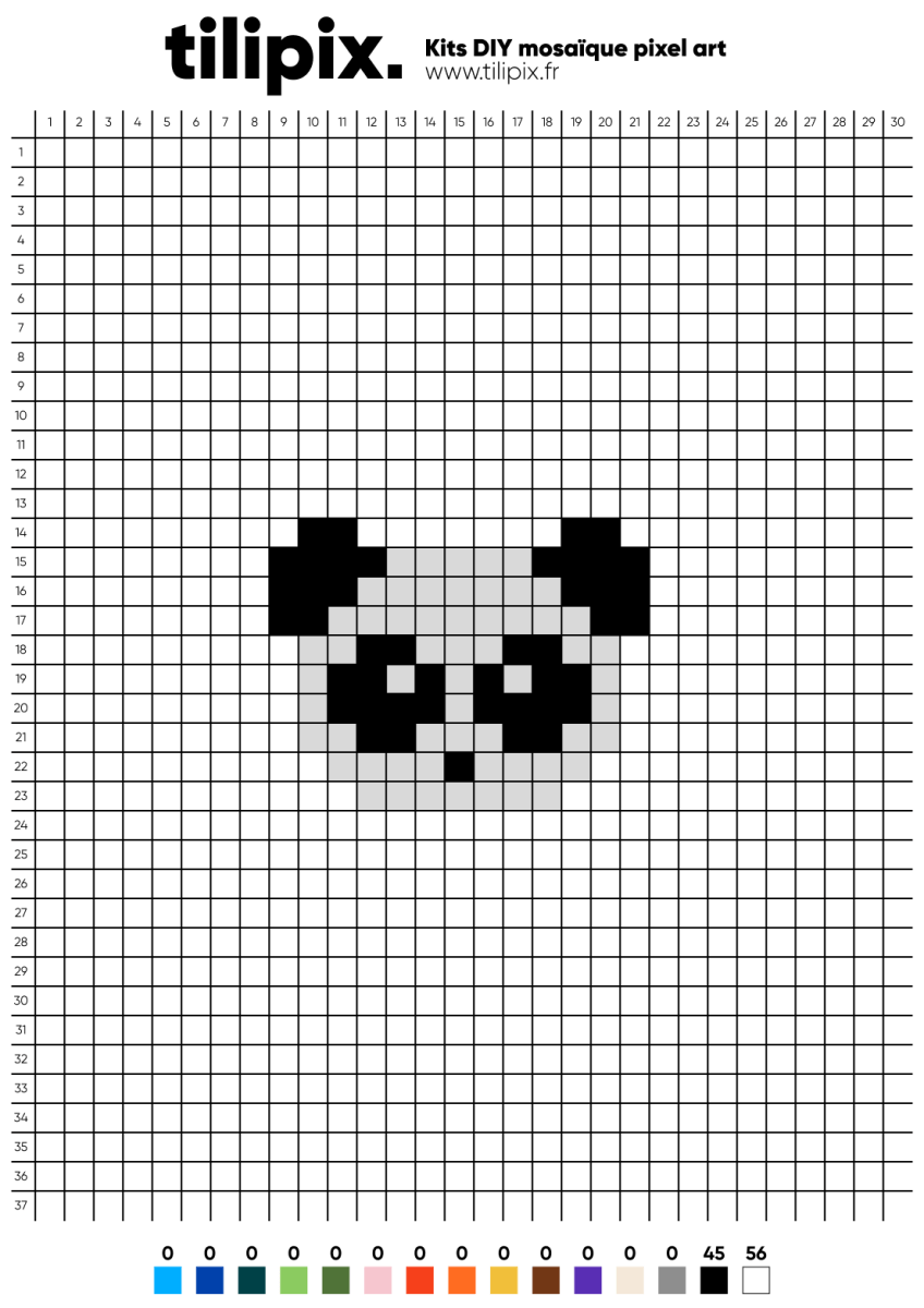 Pixel art Panda - Tilipix
