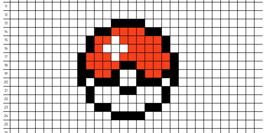 Pixel art Pokéball - Tilipix