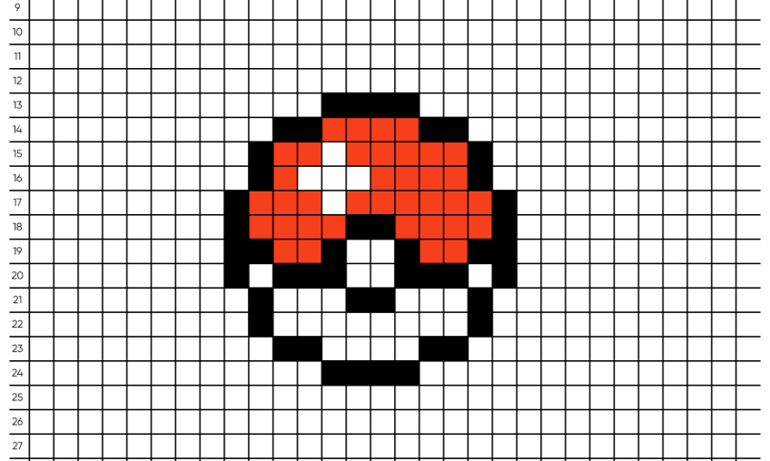 Pixel art Pokéball - Tilipix