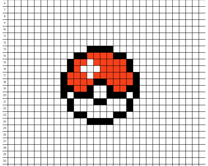 Pixel art Pokéball - Tilipix