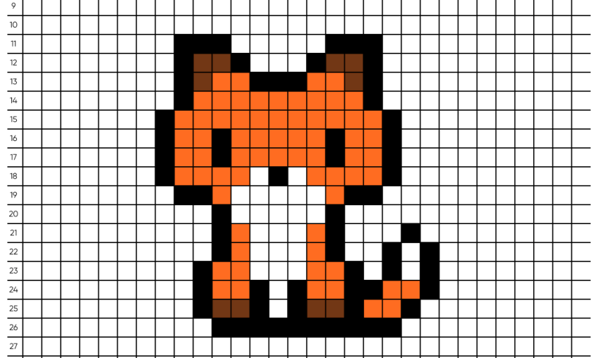 Pixel art Renard - Tilipix
