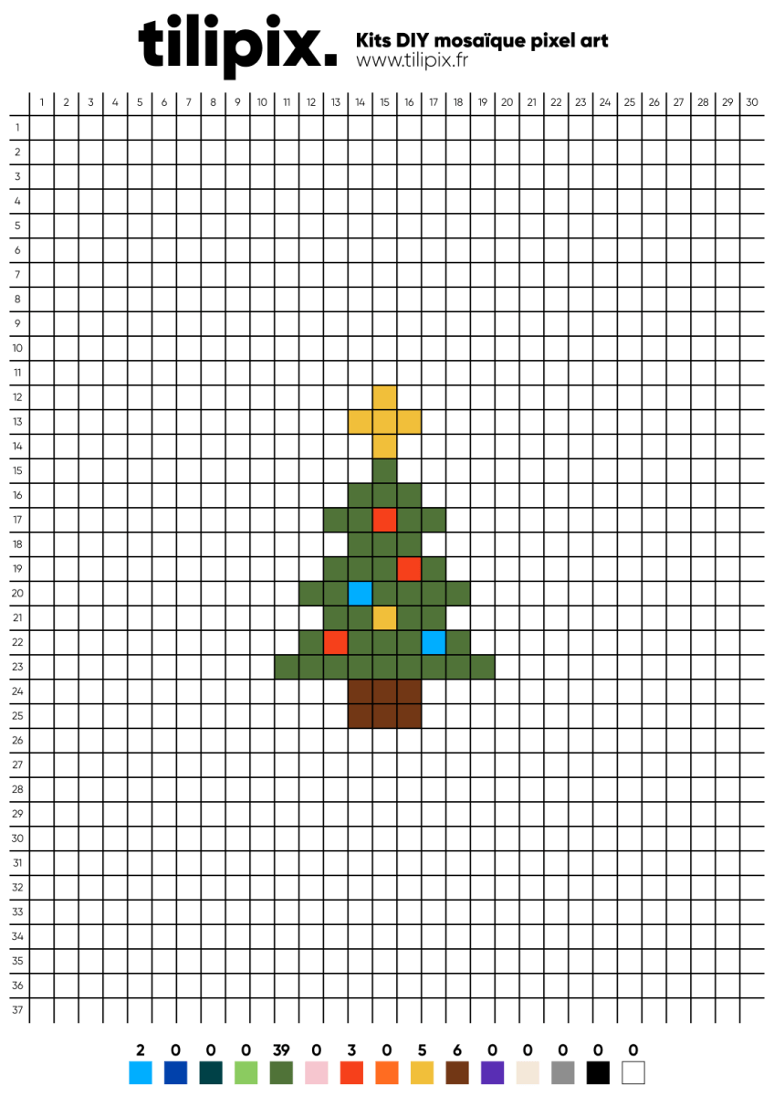 Pixel art Sapin de Noël - Tilipix