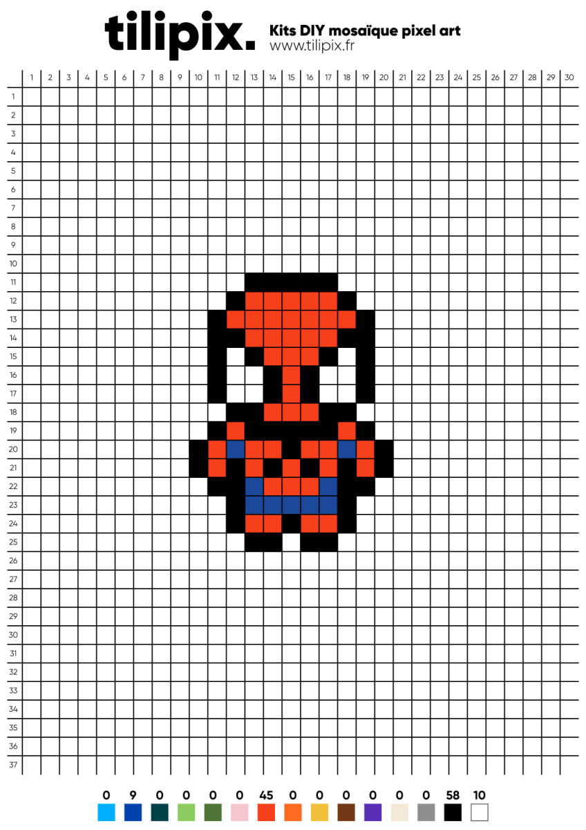 Pixel art Spiderman - Tilipix
