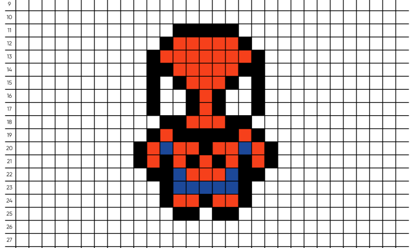Pixel art Spiderman - Tilipix