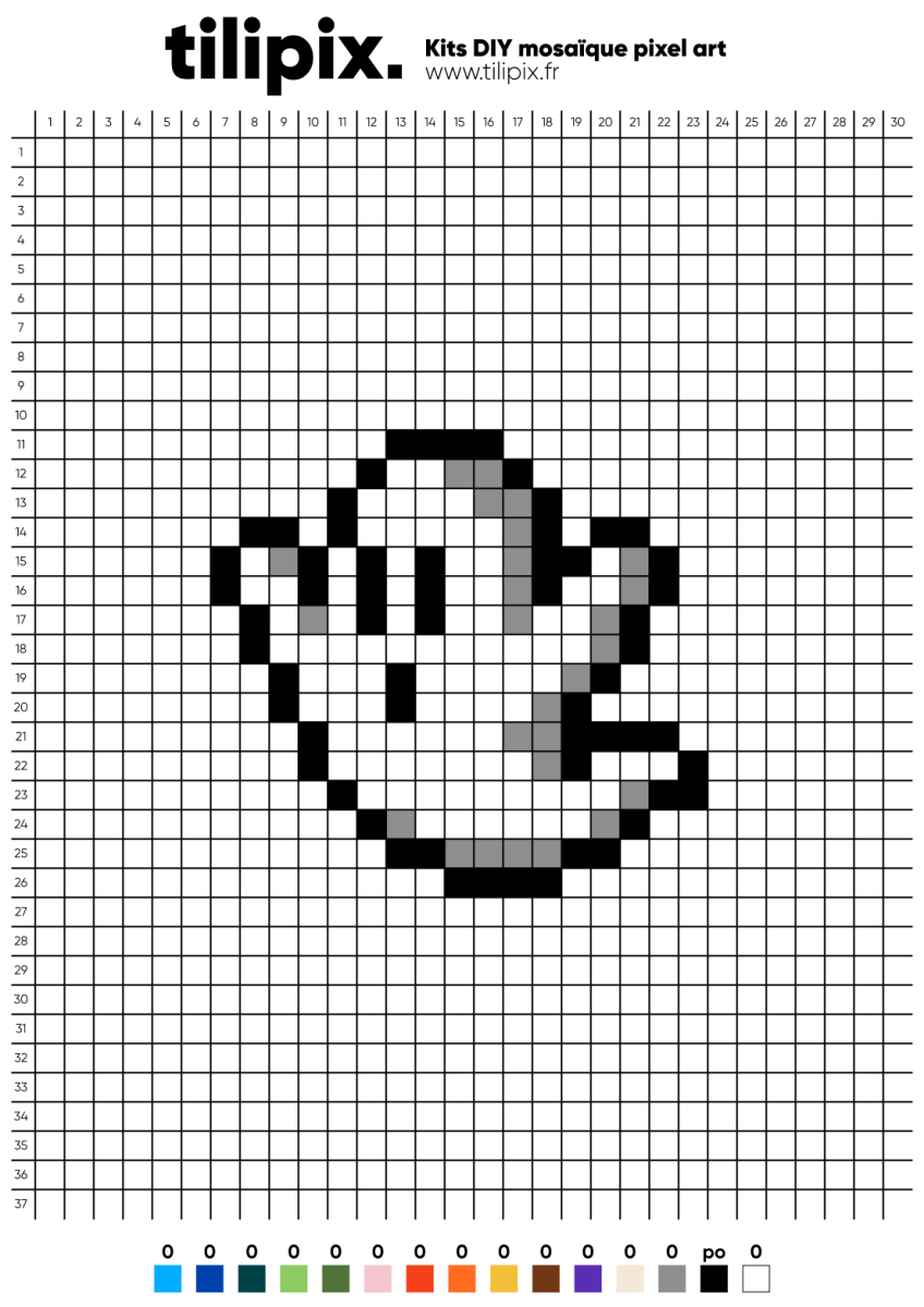 Pixel art Squelette Halloween - Tilipix