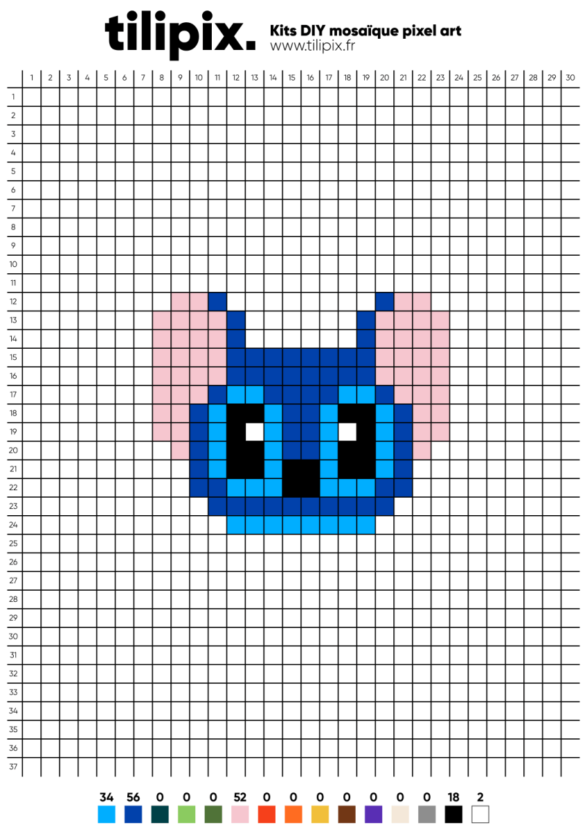Pixel art Stitch - Tilipix
