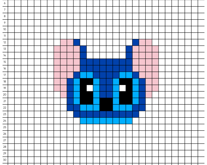 Pixel art Stitch - Tilipix
