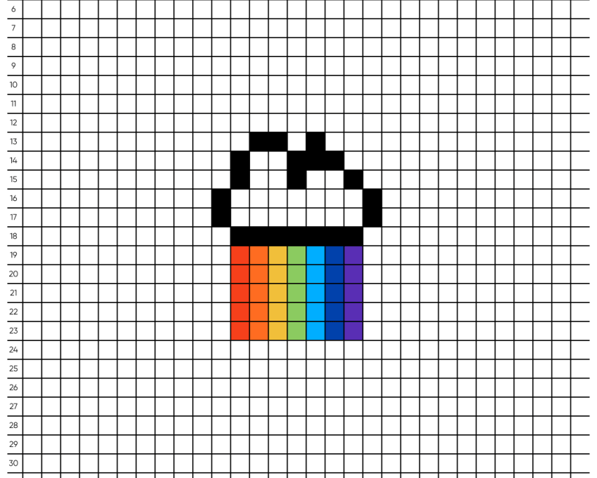 Pixel art arc-en-ciel facile - Tilipix