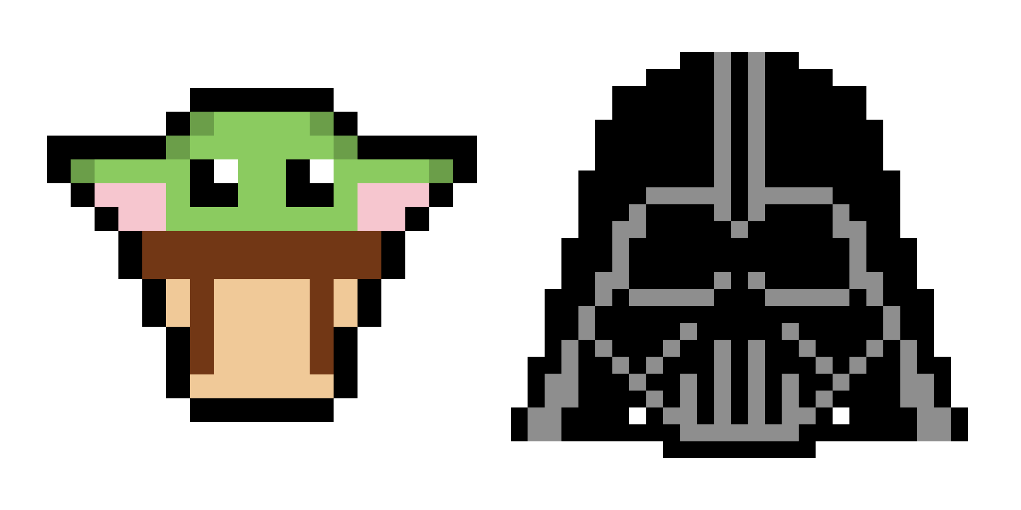 Pixel Art Star Wars : Baby Yoda et Dark Vador à recréer