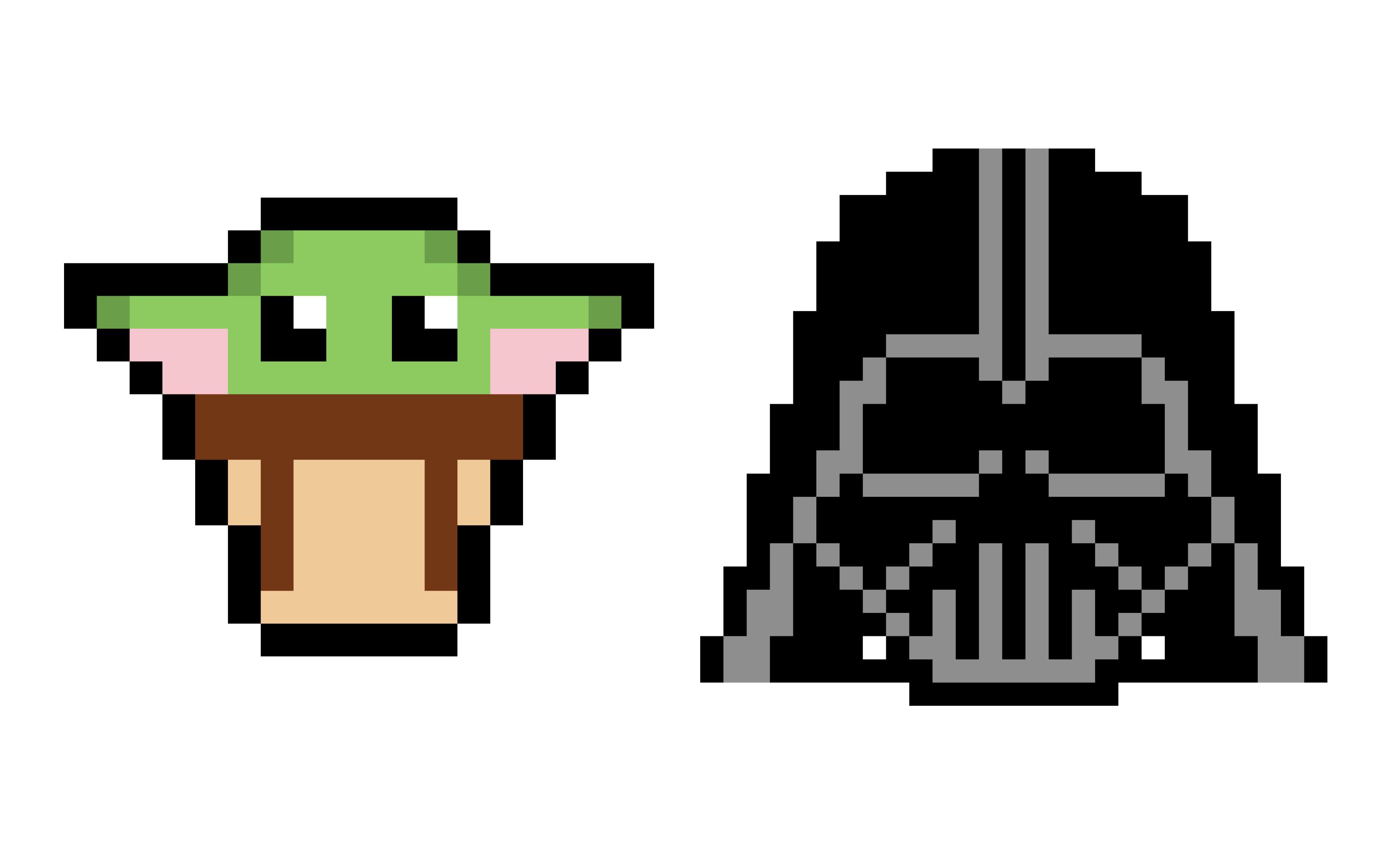 Pixel Art Star Wars : Baby Yoda et Dark Vador à recréer