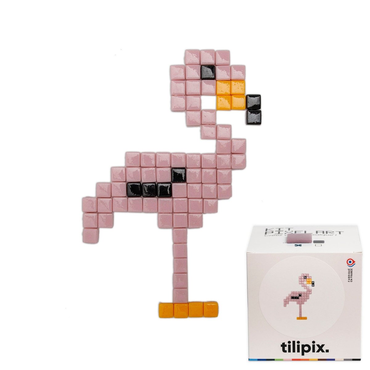 Kit mosaïque "Flore le flamant rose" - Tilipix